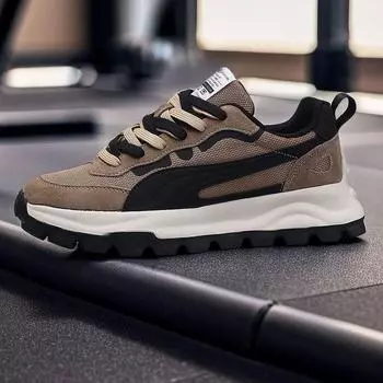 Мужские модные туфли Daddy: Повседневные, уличные, на толстой подошве, амортизирующие, нескользящие, износостойкие спортивные кроссовки для бега. 40 коричневый