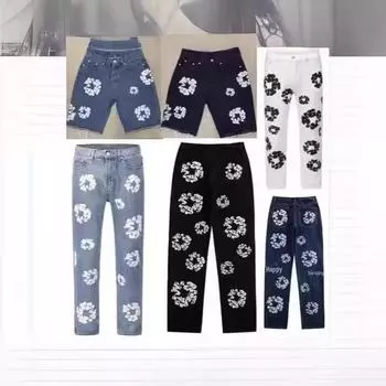 Мужские модные уличные хип-хоп-джинсы с принтом из капока свободного покроя XL