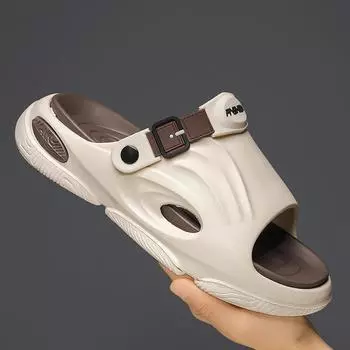 Мужские модные уличные тапочки на толстой подошве, удобные нескользящие повседневные прочные шлепанцы из ЭВА с мягкой подошвой, мужская обувь 41 белый