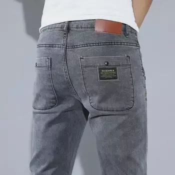 Мужские модные узкие джинсы в корейском стиле цвета дымчатого серого - эластичные облегающие брюки для подростков 31