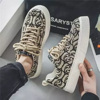 Мужские модные весенние дышащие парусиновые кроссовки