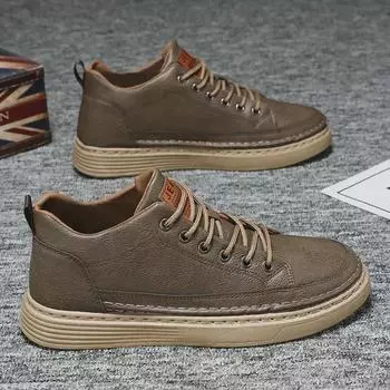 Мужские модные водонепроницаемые нескользящие черные кожаные повседневные туфли 44 чёрный