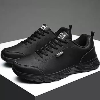 Мужские модные водонепроницаемые ультралегкие водонепроницаемые повседневные кроссовки большого размера 38 чёрный