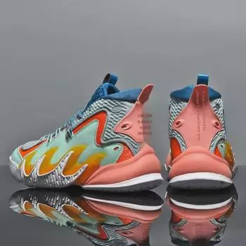 Мужские модные высокие баскетбольные кроссовки на осень — большой размер, толстая подошва, повседневный и спортивный дизайн 44