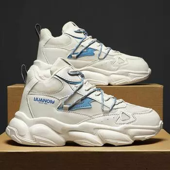 Мужские модные высокие кроссовки осенние удобные кроссовки на платформе мужские черные повседневные туфли на шнуровке Tenis Masculino 39