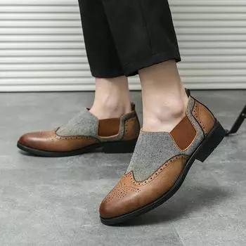 Мужские мокасины Chelsea на мягкой подошве с весенней платформой, высококачественные повседневные туфли с круглым носком, брендовые роскошные мокасины ручной работы 38 чёрный