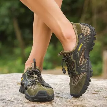 Мужская походная обувь, удобные туфли на плоской подошве, повседневные, без застежек, летняя обувь больших размеров для активного отдыха, нескользящая обувь для воды EU: 38 чёрный