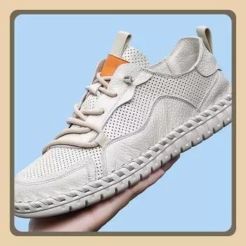 Мужские мокасины, дышащие, без застежек, итальянские туфли для вождения, натуральная кожа, мужская повседневная обувь ручной работы 38