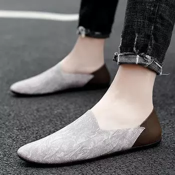 Мужские мокасины из кожи, повседневные мокасины, дышащие мужские туфли-лодочки, модные деловые туфли на плоской подошве 39 бежевый