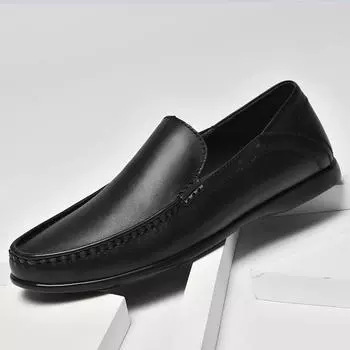 Мужские мокасины из натуральной кожи Повседневная обувь из коровьей кожи Мужская обувь для вождения Туфли без застежек Дышащие офисные мокасины Обувь 45