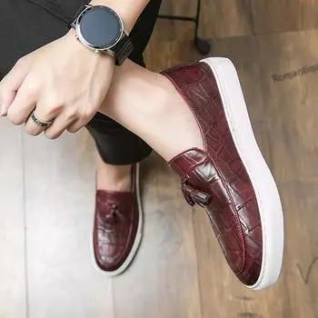 Мужские мокасины из спилковой кожи, большие размеры 38-47, мужская обувь, повседневная обувь на плоской подошве, весна, Zapatillas Hombre 38 вино красного
