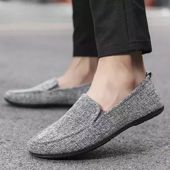 Мужские мокасины из ткани с высокой воздухопроницаемостью и низким верхом для весны и лета 39