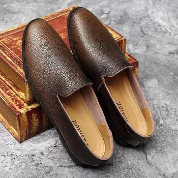 Мужские мокасины, легкие модные туфли-лодочки, мужские брендовые кожаные мокасины, итальянская обувь, мужская удобная повседневная обувь, элегантные туфли 37