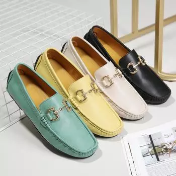 Мужские мокасины, легкие повседневные кожаные туфли, классические удобные туфли для вождения из натуральной кожи 39 чёрный