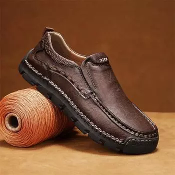 Мужские мокасины, лоферы, кожаные туфли без шнуровки 39 чёрный