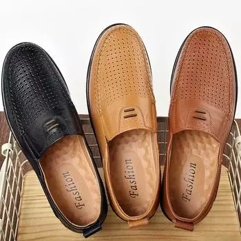 Мужские мокасины, лоферы, обувь для вождения, удобная обувь на плоской подошве, повседневная летняя обувь без шнуровки, уличная обувь больших размеров для воды EU: 38 чёрный