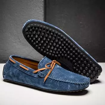 Мужские мокасины, лоферы с кисточками, удобные туфли на плоской подошве для вождения Gommino, повседневные слипоны, замшевая обувь больших размеров для мужчин, большие размеры EU: 38 зелёный