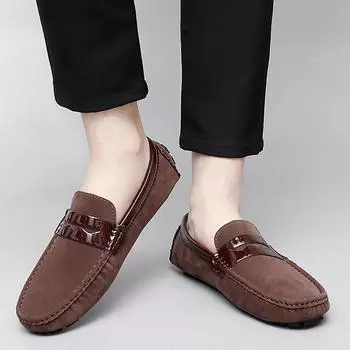 Мужские мокасины, лоферы, туфли для вождения, женские удобные туфли на плоской подошве, повседневные туфли без застежек унисекс больших размеров, красные, кофейно-синие туфли EU: 38 чёрный