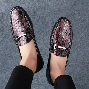 Мужские мокасины, мягкие, высококачественные, весна-осень, натуральная кожа, мужские туфли для вождения на плоской подошве, черные, с железной пряжкой, мягкие, складные, сандалии 37 чёрный