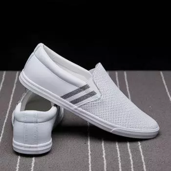 Мужские мокасины, мужская обувь на плоской подошве, горячая распродажа, обувь для вождения, мокасины, мужская удобная обувь для спорта и отдыха из полиуретана, вулканизированная обувь 39 белый