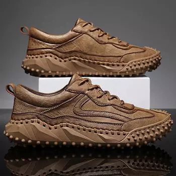 Мужские мокасины Мужская повседневная обувь в стиле ретро с высоким берцем Повседневная обувь большого размера Легкие ботильоны 38 чёрный