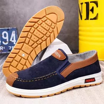 Мужские мокасины, обувь для мужчин, большие размеры, мужская повседневная удобная обувь для ходьбы, парусиновые туфли без застежек, легкие туфли на плоской подошве 39 синий