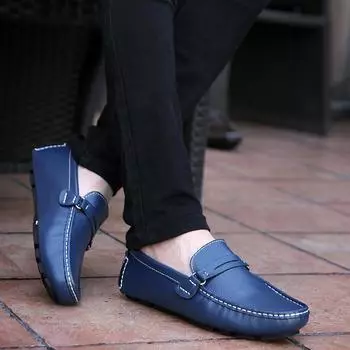 Мужские мокасины Обувь для вождения Повседневная кожаная обувь 39 синий