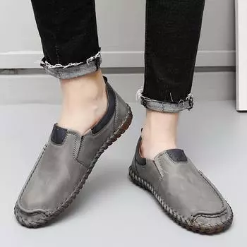 Мужские мокасины Обувь для вождения Повседневная кожаная обувь 39 серый