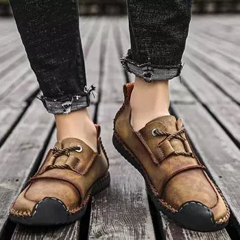 Мужские мокасины, обувь для вождения, удобная повседневная обувь на плоской подошве, кожаная обувь больших размеров для мужчин, большие размеры EU: 38 дубильная кора