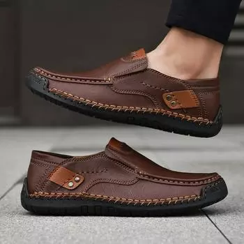 Мужские мокасины, повседневная обувь, легкая и модная обувь в британском стиле, обувь для вождения 38 чёрный