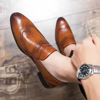 Мужские мокасины Повседневная обувь Лодочные туфли Мужские свадебные туфли Lazy Man Новая мода Обувь для вождения Повседневные мокасины для ходьбы Мужские кроссовки 37 чёрный