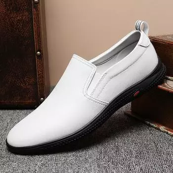 Мужские мокасины ручной работы из натуральной кожи, дышащие, повседневные, для вождения, на плоской подошве, удобные, мокасины, деловая обувь 38