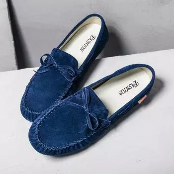 Мужские мокасины ручной работы из замши, мужская повседневная обувь, удобные мокасины, дышащие, без застежек, мужские туфли-лодочки, горячая распродажа, обувь для вождения 38