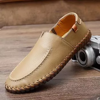 Мужские мокасины ручной работы, мокасины на плоской подошве, мужская обувь, мокасины из натуральной кожи, высококачественная удобная дышащая обувь для мужчин 6.5