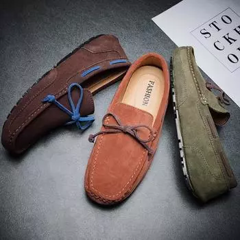 Мужские мокасины с кисточками, мокасины, туфли для вождения, удобные туфли на плоской подошве, повседневные туфли-слипоны, большие размеры, замшевые туфли для мужчин, большие размеры EU: 38 оранжевый