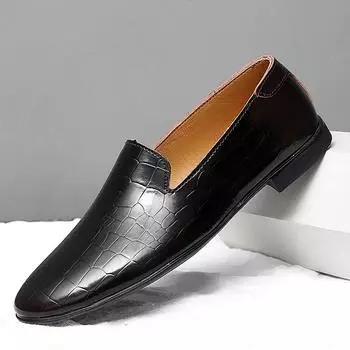 Мужские мокасины Slip on, кожаная мужская модельная обувь ручной работы, модные мужские мокасины для вечеринок, повседневная обувь для отдыха на природе, мужская обувь 37 чёрный