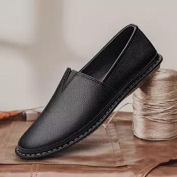 Мужские мокасины slip on модные мягкие мокасины для отдыха на природе весна осень натуральная кожа обувь мужские туфли на плоской подошве мокасины мужские 6.5