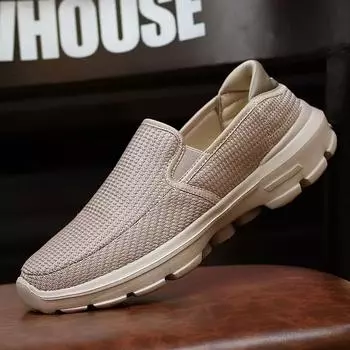 Мужские мокасины Slip-on, новые весенние туфли для вождения, мужская дышащая повседневная обувь, нескользящая обувь, мокасины, большой размер 45, мужские туфли 37 хаки
