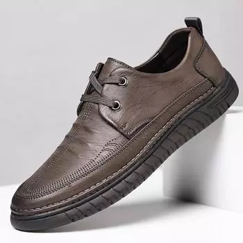 Мужские мокасины slip on Осенняя брендовая мужская повседневная обувь Модная кожаная обувь для мужчин Мягкая подошва Деловые кожаные туфли на плоской подошве для мужчин 6.5