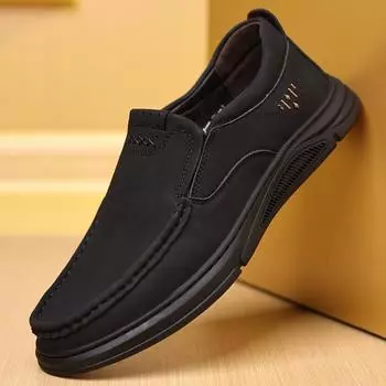 Мужские мокасины Slip On, повседневная обувь из спилка, мягкие формальные мокасины, обувь на весну 39 коричневый
