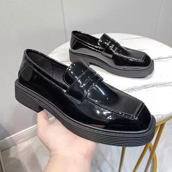 Мужские мокасины в британском стиле, новые, в стиле колледжа, ретро, с одной педалью, ленивые, маленькие кожаные туфли 2017-T 42 чёрный