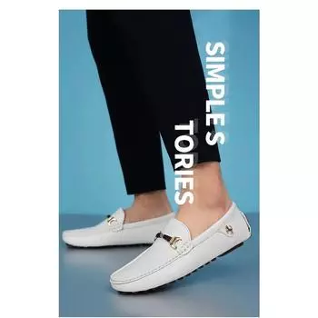 Мужские мокасины весна осень модная обувь мужская классическая брендовая высококачественная кожа удобная обувь для вождения повседневная обувь для вождения 37 белый