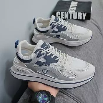 Мужские молодежные дышащие сетчатые кроссовки с мягкой подошвой, удобные теннисные туфли для отдыха и спорта, кроссовки для бега 35