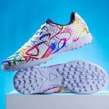 Мужские молодежные футбольные бутсы Long Nails Sports Футбольные бутсы большого размера Молодежная спортивная обувь 35 белый