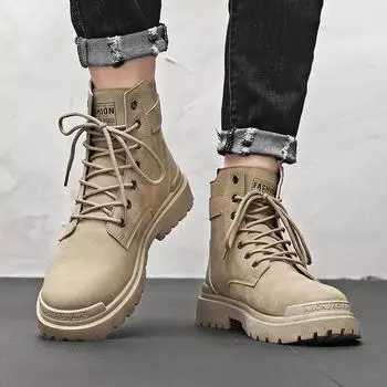 Мужские мотоциклетные ботинки Мужская обувь для активного отдыха Рабочая и защитная обувь Классические ботильоны Высокие ботинки 39 чёрный