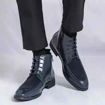 Мужские мотоциклетные ботинки, полусапожки, кожаные ботильоны, смокинг, свадебные пиджаки, седельные туфли больших размеров EU:38 чёрный