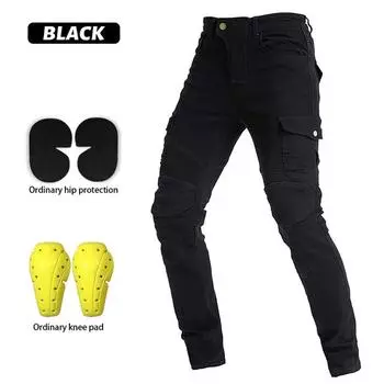Мужские мотоциклетные брюки, мотоциклетные джинсы, защитное снаряжение, туристические мотоциклетные брюки с защитными шестернями, летние женские S
