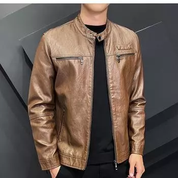 Мужские мотоциклетные куртки на молнии из искусственного флиса ветрозащитные мужские зимние пальто из искусственной кожи ветровка куртки дропшиппинг байкерские мужские S