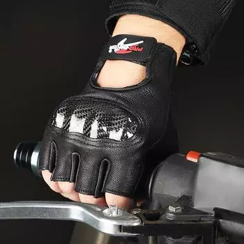 Мужские мотоциклетные перчатки с половиной пальца, сенсорный экран, BMX, ATV, MTB, мотокросс, езда, вождение, велоспорт, байкерские мотогоночные перчатки M чёрный