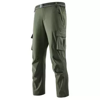 Мужские мягкие брюки для активного отдыха, теплые водонепроницаемые ветрозащитные брюки, тонкие брюки для альпинизма с несколькими карманами L армия зеленый